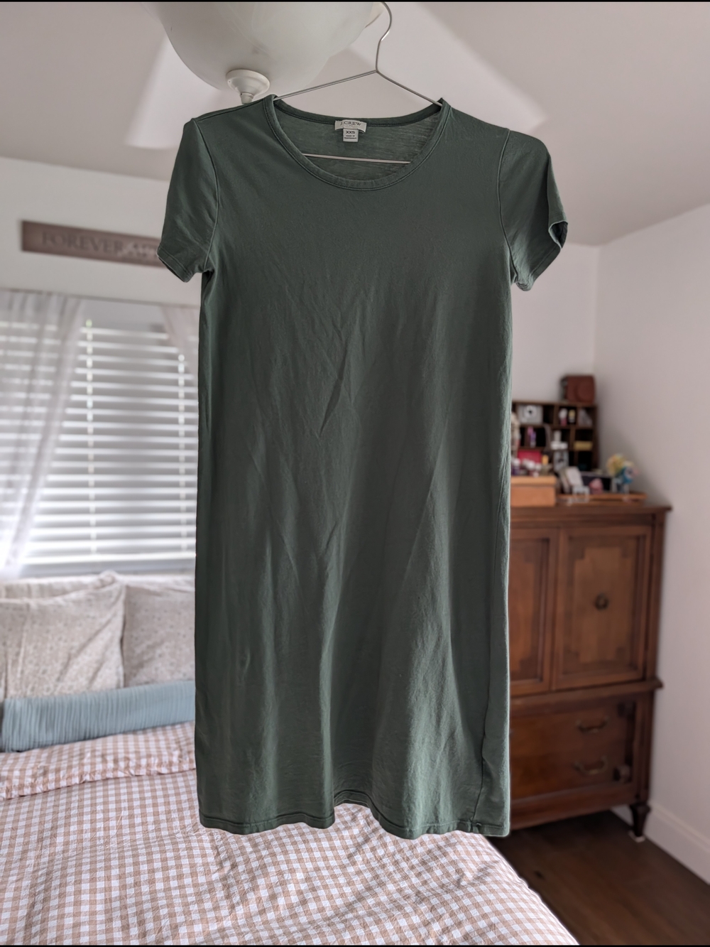J. Crew Olive Crewneck T-Shirt Dress